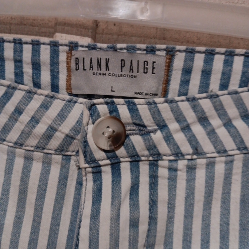 Blank Paige Y2 Denim Collection Wide Leg Striped Jeans Size L NWT - Picture 4 of 5